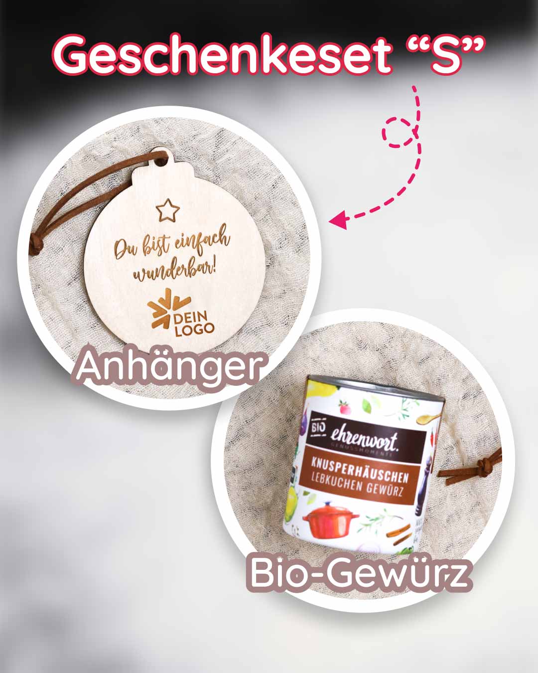 Geschenkeset Small personalisiert Firmen Weihnachtsgeschenk Zuckerwuschel