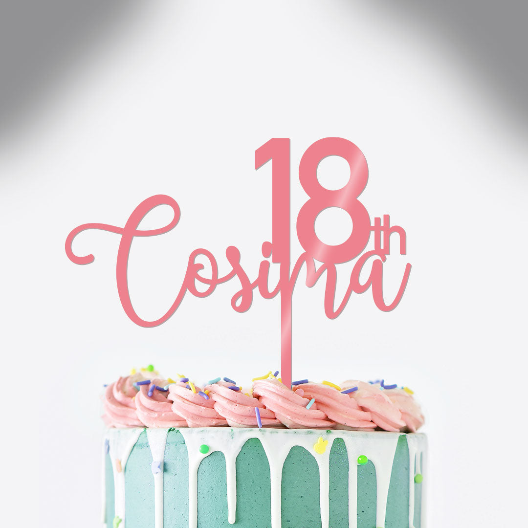 18. Geburtstag personalisierter Cake Topper Tortendeko