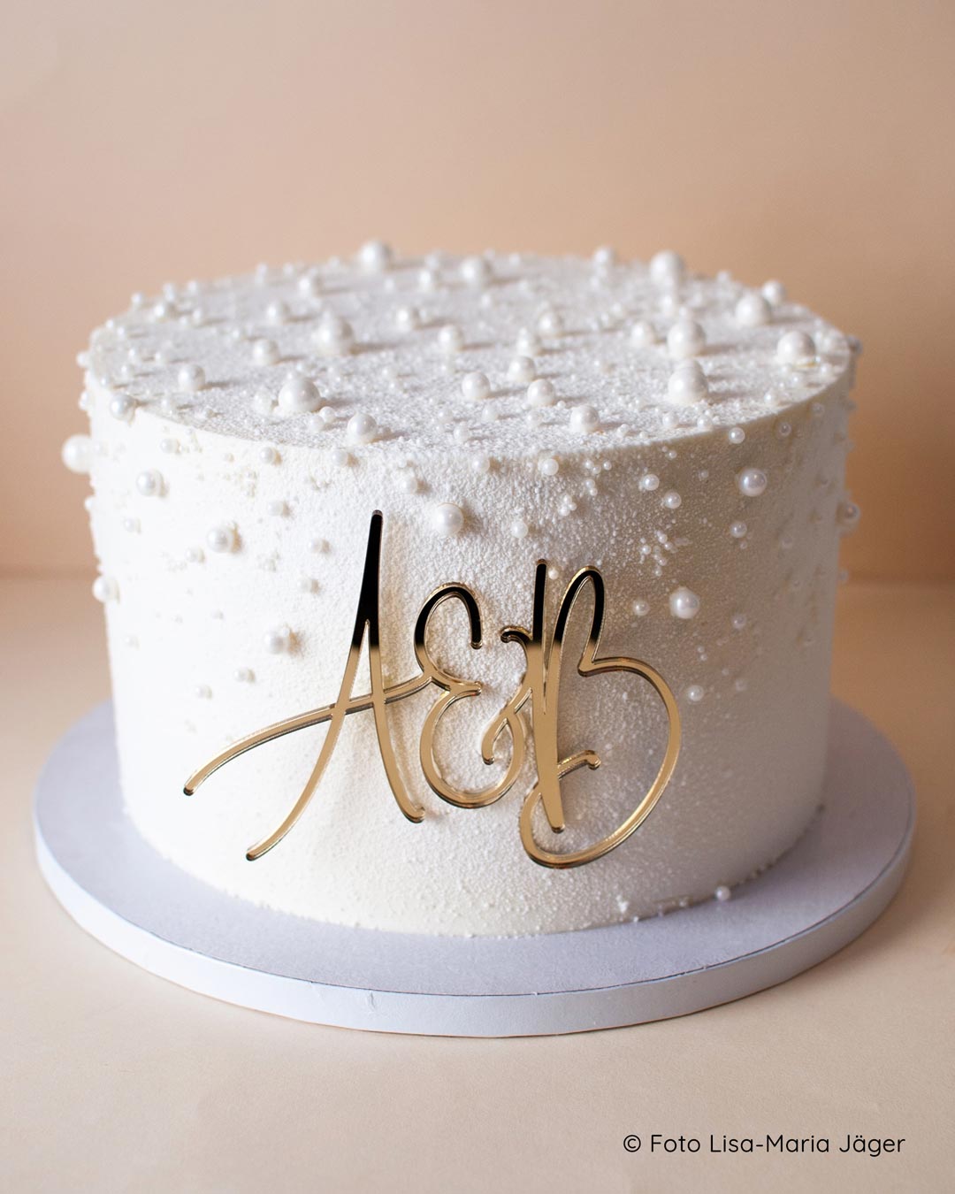 Cake Charm Hochzeit Initialen Spiegelacryl