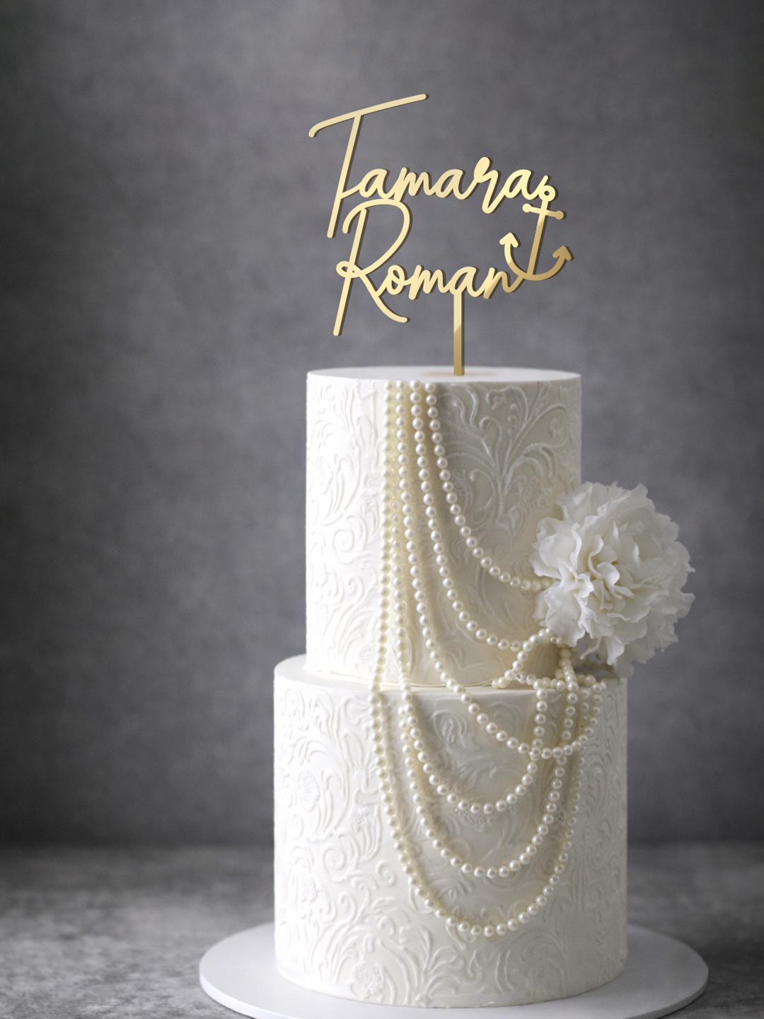 Personalisierter Cake Topper Hochzeit „Anker der Liebe“