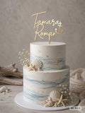 Cake Topper Hochzeit Anker Maritim Gold