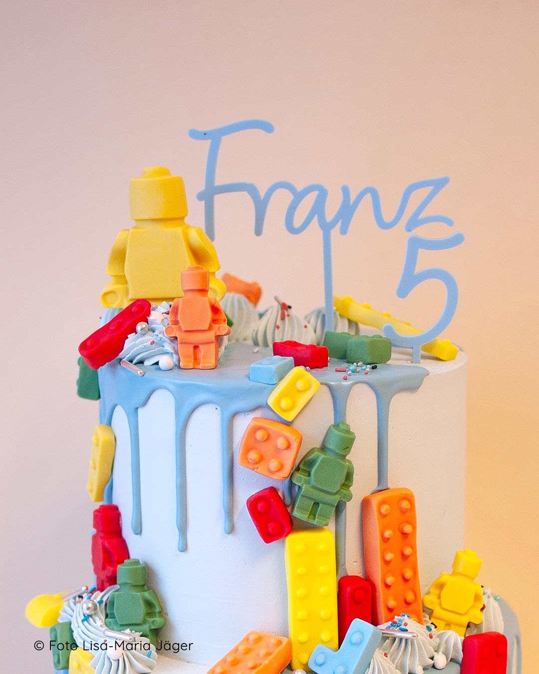 Cake Topper Kindergeburtstag Name Zahl bunt