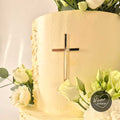 Cake Topper Kreuz Taufe Kommunion Firmung Gold Acryl