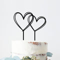 Cake Topper Liebe Doppelherz Schwarz Acryl