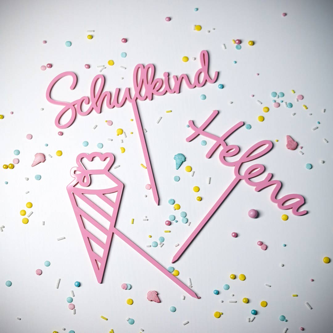 Cake Topper Schulkind Set personalisiert