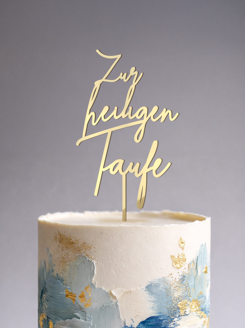 Cake Topper Taufe zur heiligen Taufe Motivtorte Blau Gold