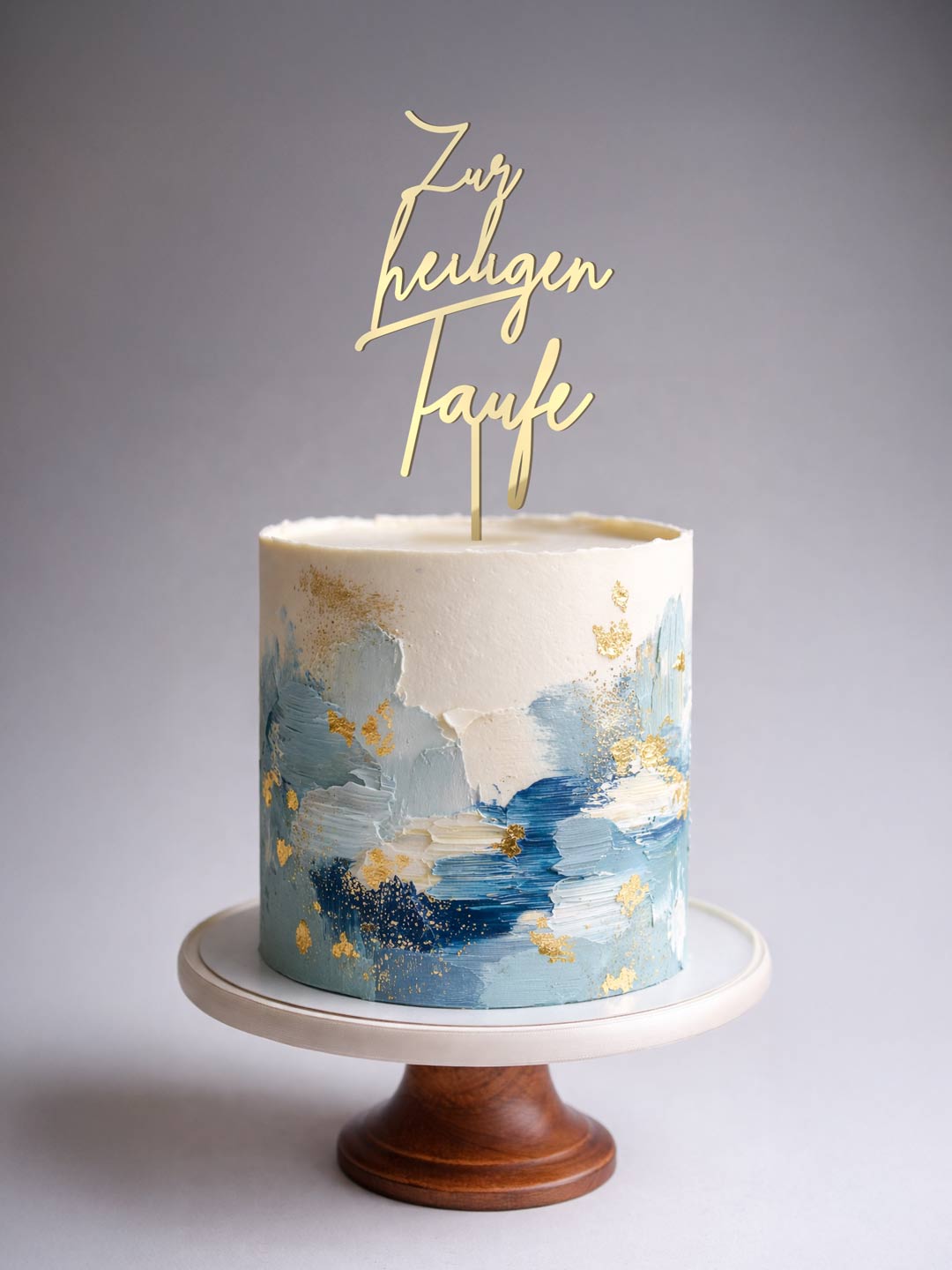 Cake Topper Taufe zur heiligen Taufe Spiegelacryl Gold