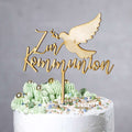 Cake Topper Zur Kommunion Taube in Birke