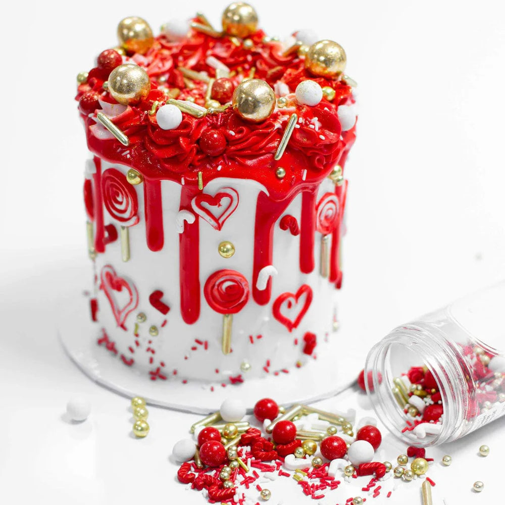 Holly Jolly Streuselmix Rot Weiß Gold Zuckerwuschel