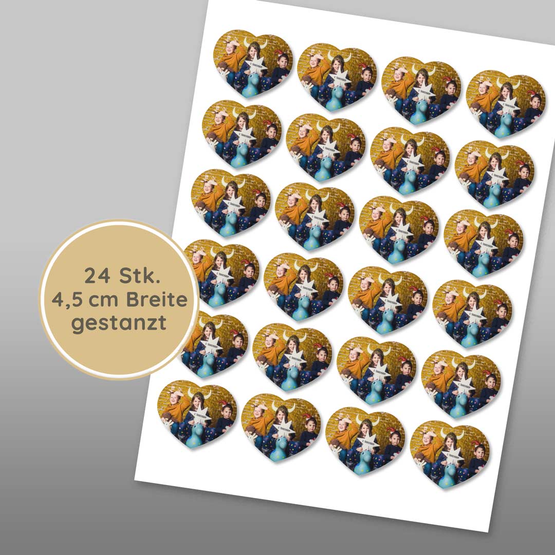 Foto Muffinaufleger Herzform essbar Cupcakes