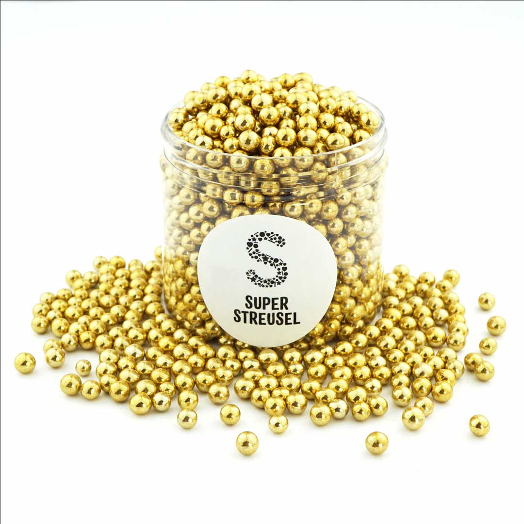 Goldene Mini Schokokugeln Tortendeko