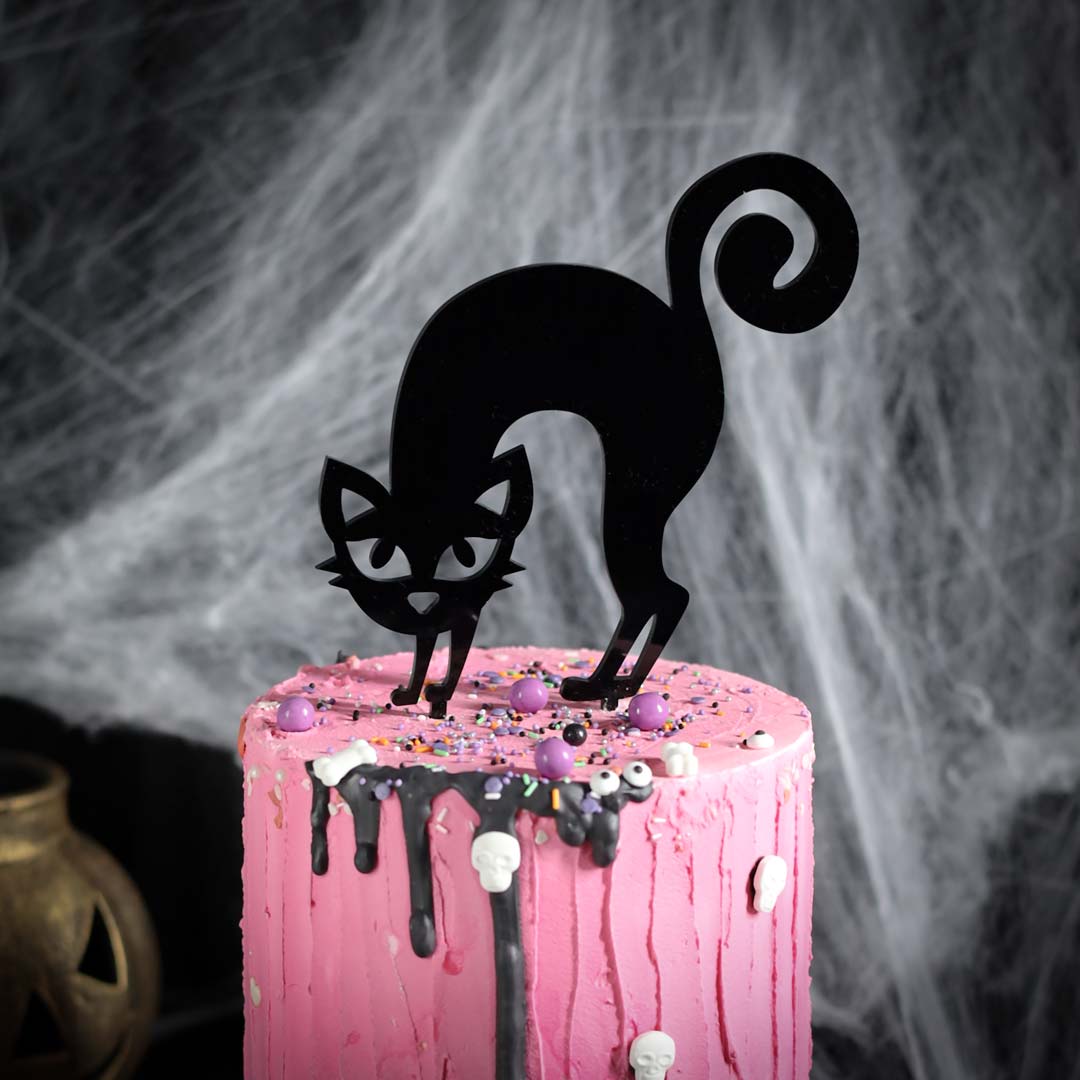 Halloween Cake Topper Gruselkatze