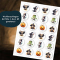 Halloween Muffinaufleger niedliche Figuren 24 Stück 4 cm gestanzt