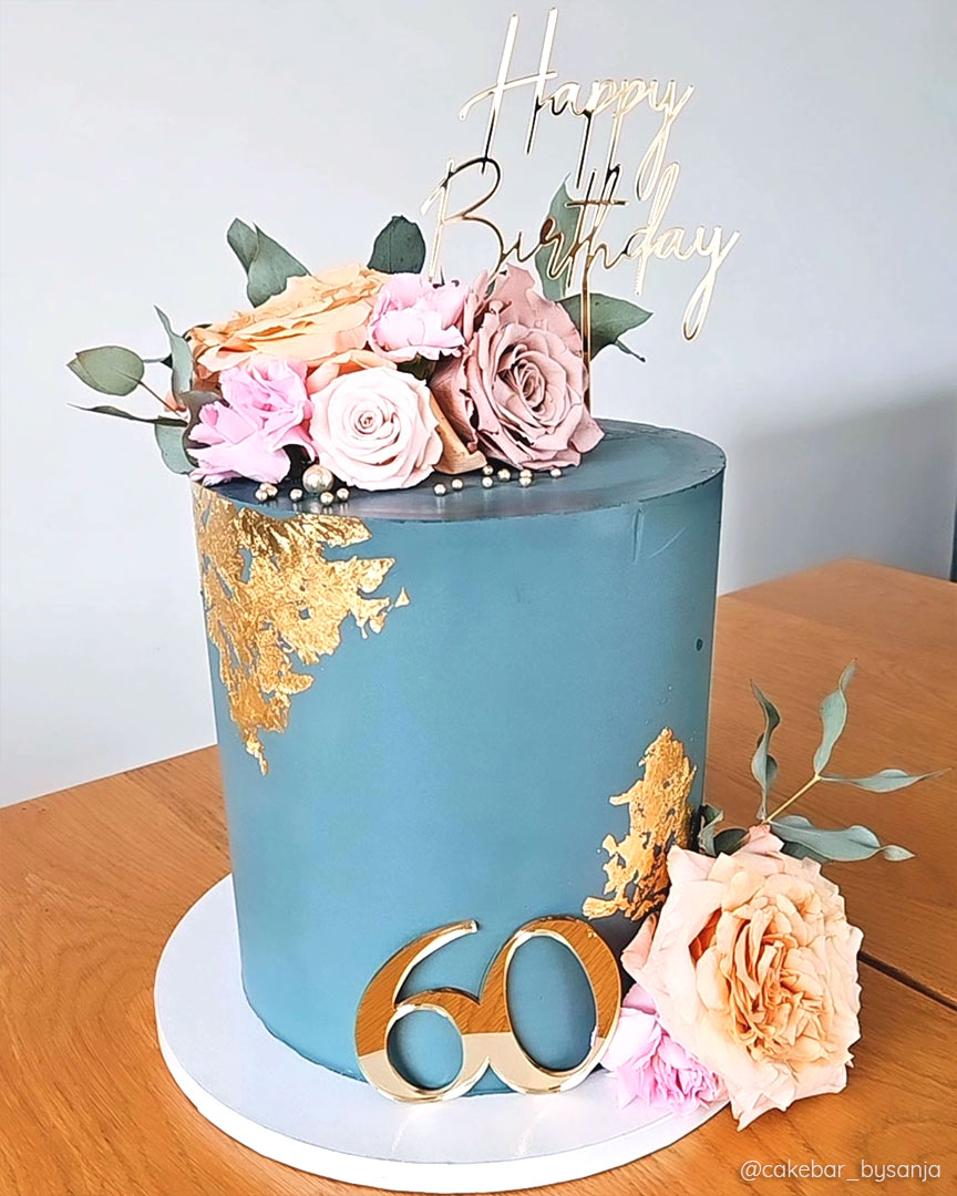 Cake Topper Happy Birthday Acryl Schwarz