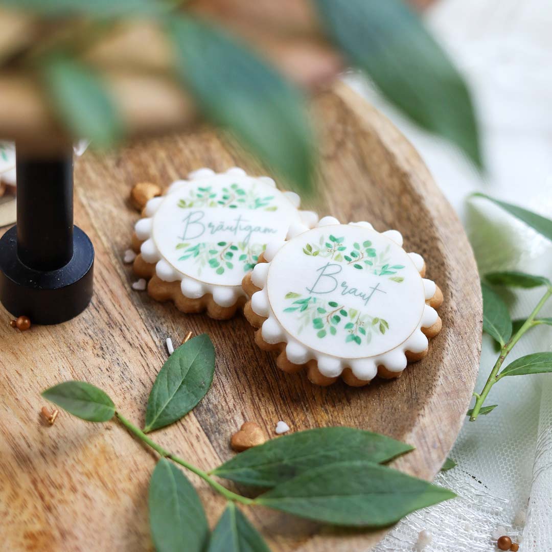 Keks Aufleger Hochzeitspaar Floral