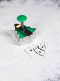 Keksausstecher Weihnachten Edelstahl Tannenbaum Form mit Prägestempel
