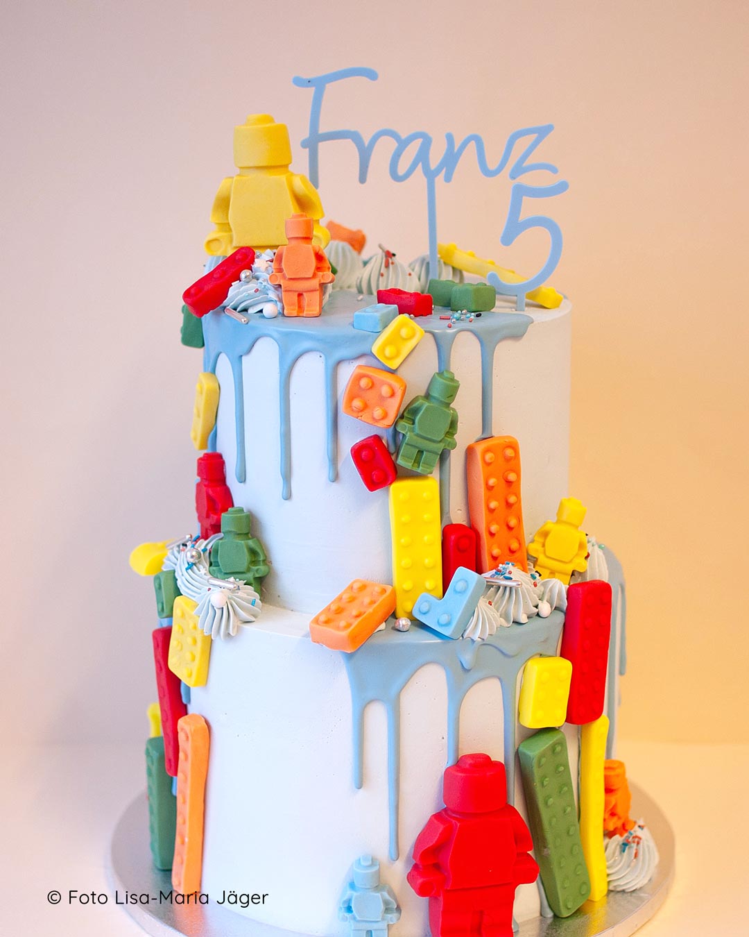 Kindergeburtstag Motto Torte Blauklötze Cake Topper Name