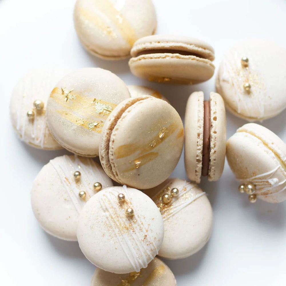 Macarons Gold Weiß Tortendeko Zuckerwuschel