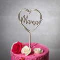 Mama Cake Topper Herz aus Holz