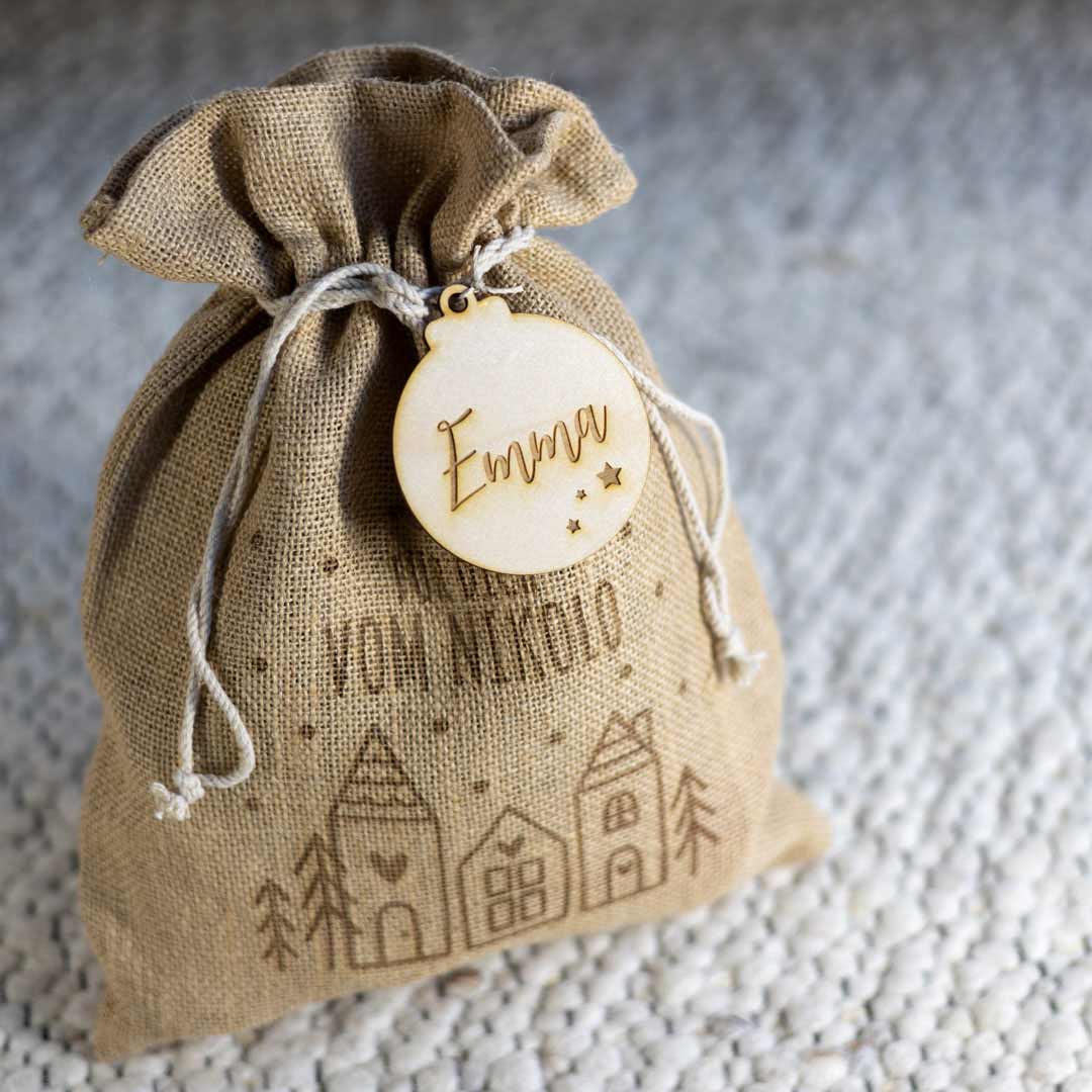 Nikolosackerl Jute mit Name personalisiert