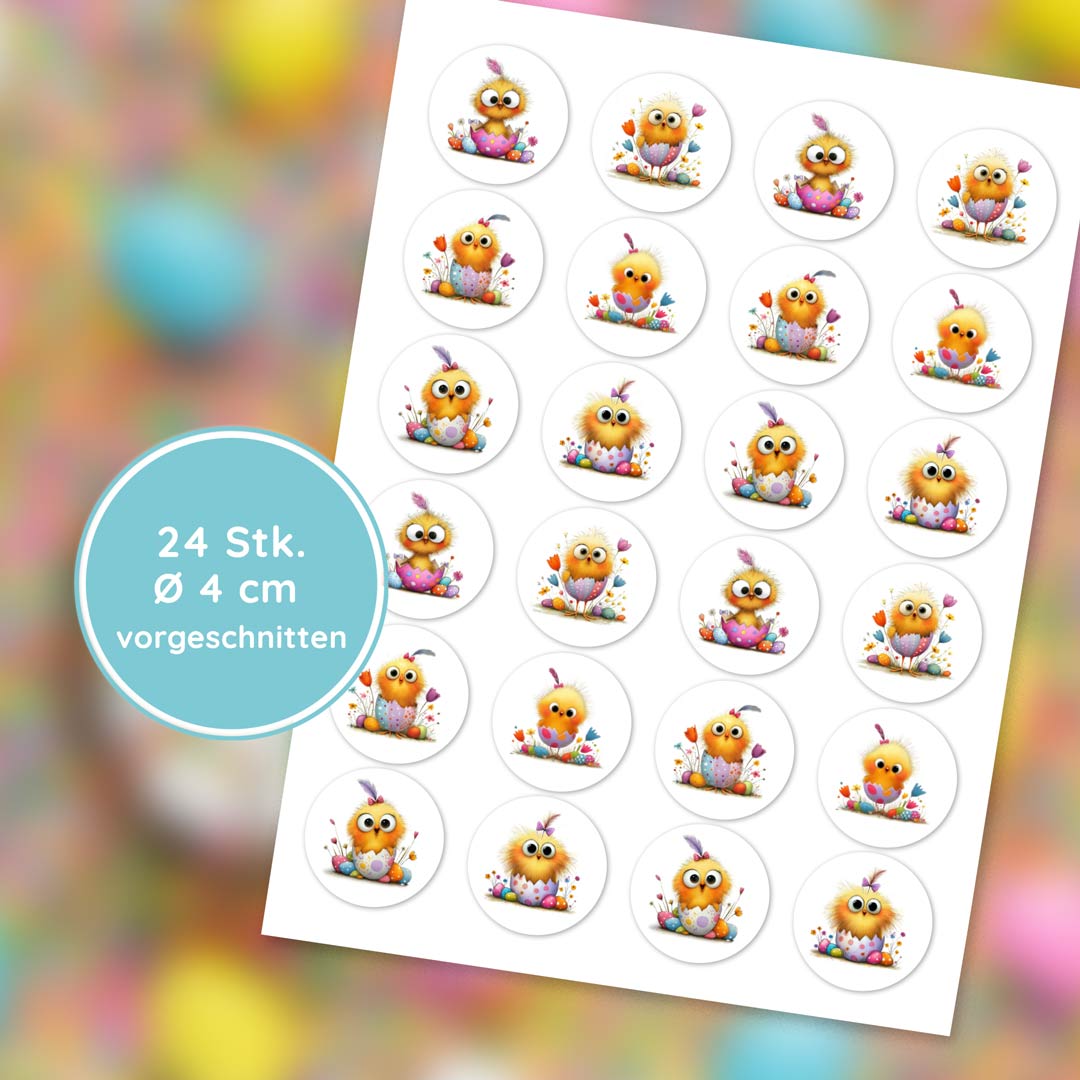 Essbare Cupcake Aufleger Ostern Küken Zuckerpapier
