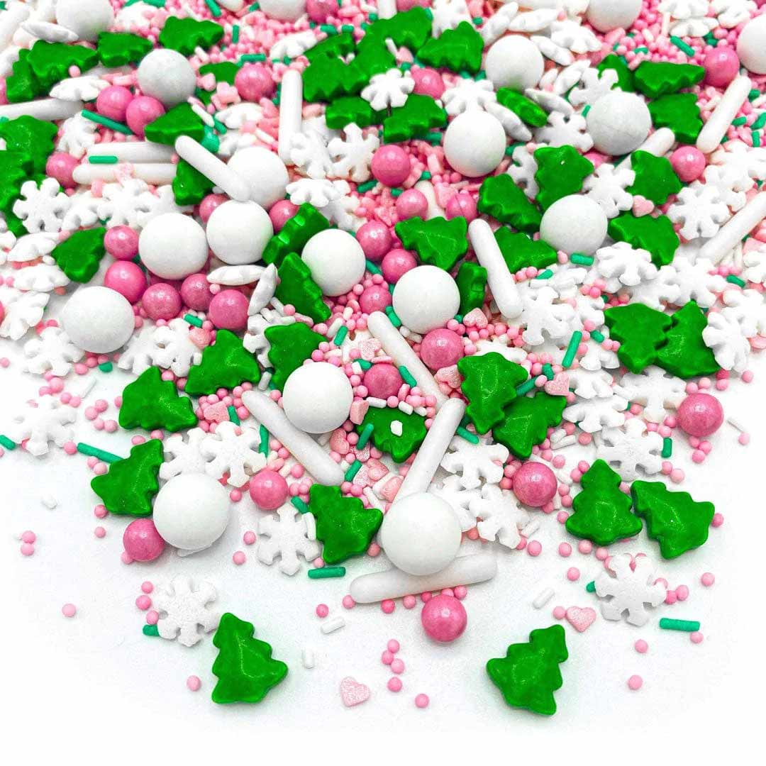 Weihnachtsstreusel Weiss Rosa Grün