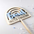 Cake Topper Einschulung Regenbogen Blau Junge
