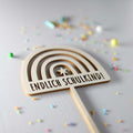 Cake Topper Einschulung Regenbogen Holz