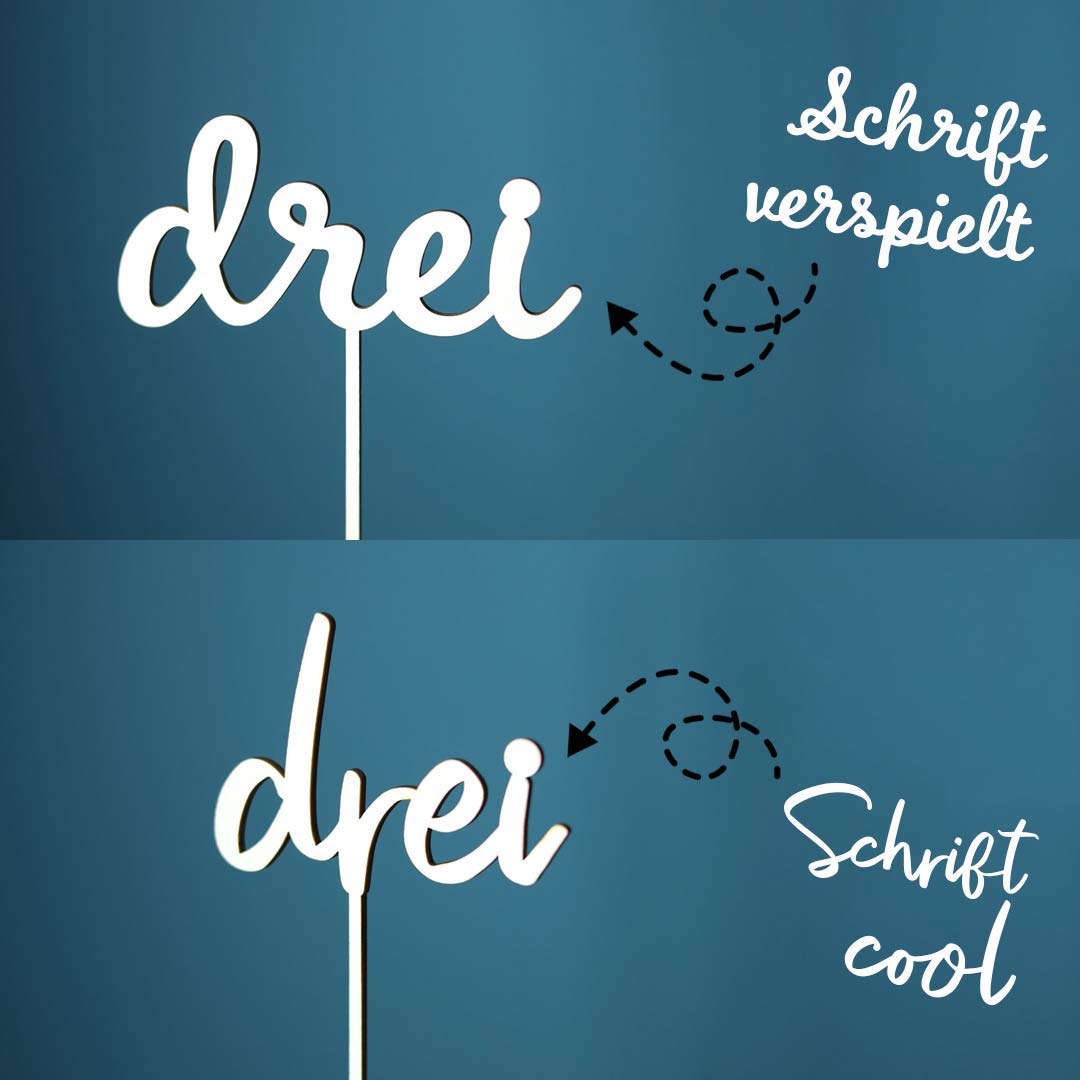 Cake Topper Geburtstag schöne Schriften