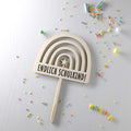 Cake Topper Schulstart Regenbogen Holz