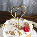 Caketopper Love Schriftzug Holz Herz