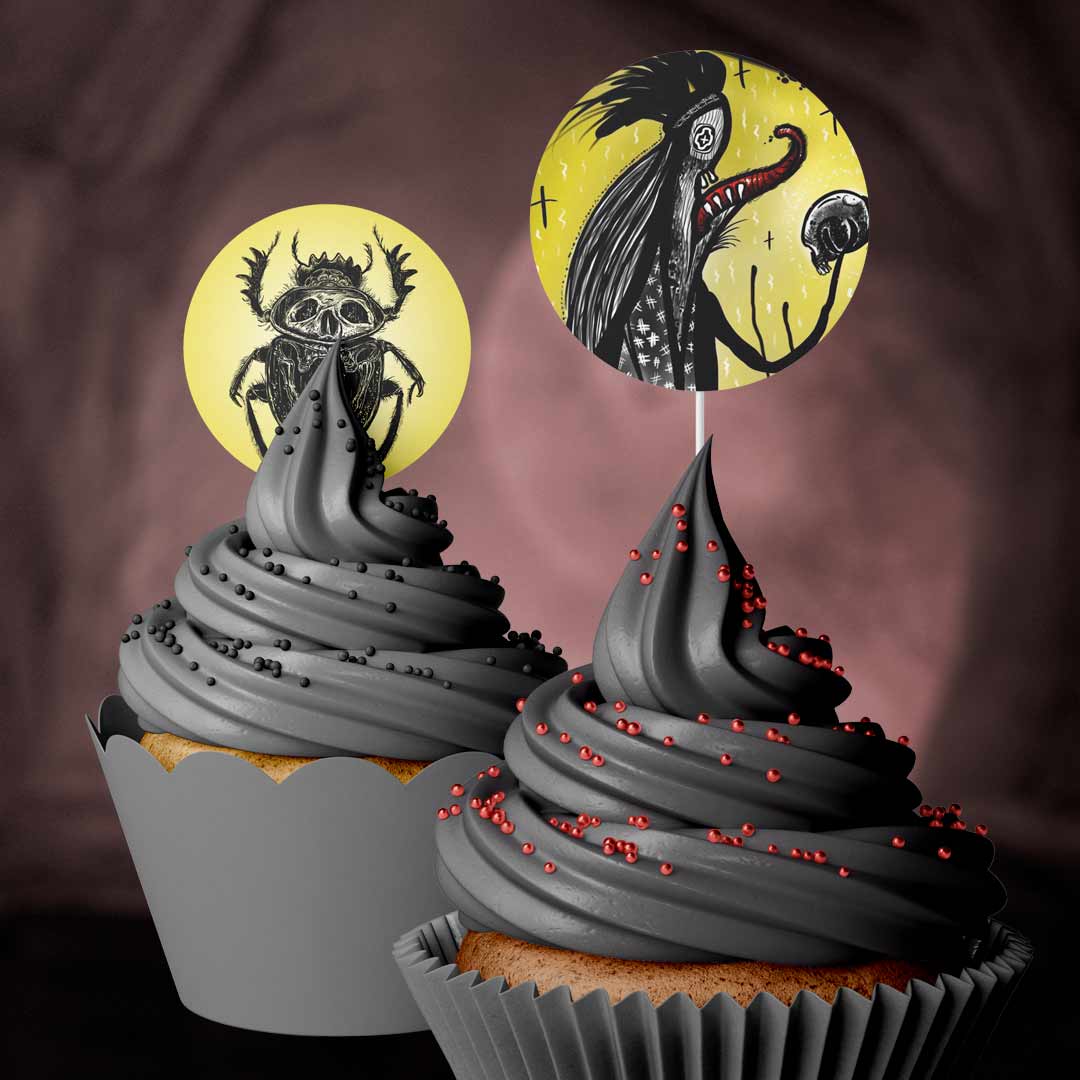 Muffinaufleger Halloween Freaky Hexe Skarabäus