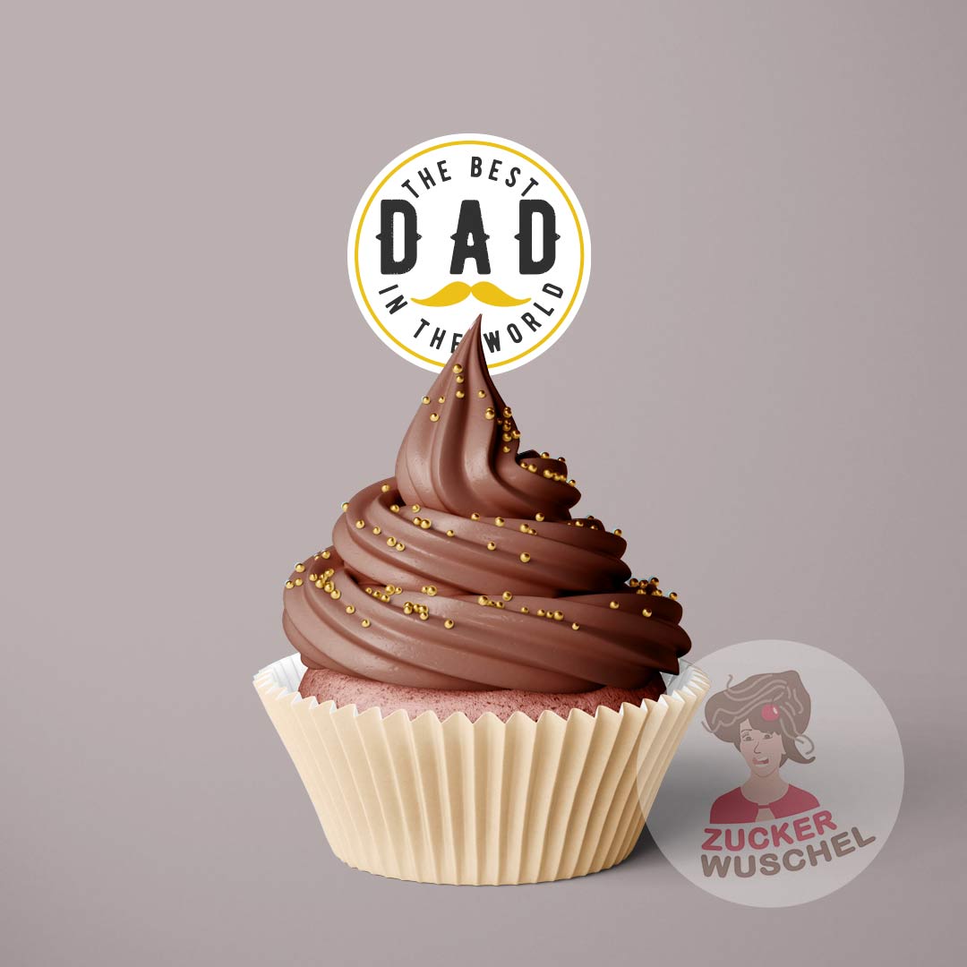 Muffinaufleger Vatertag Best Dad Hipster Moustache