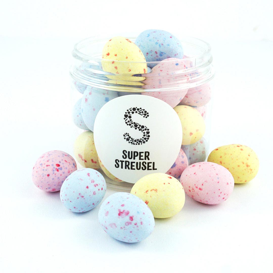 Super Streusel Ostereier pastell