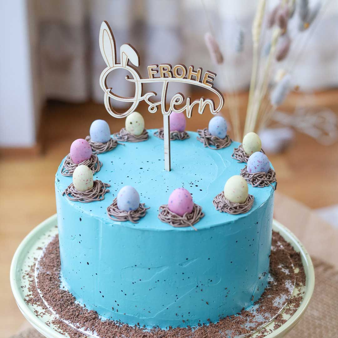 Torte Ostern Tortentopper Frohe Ostern dekoriert