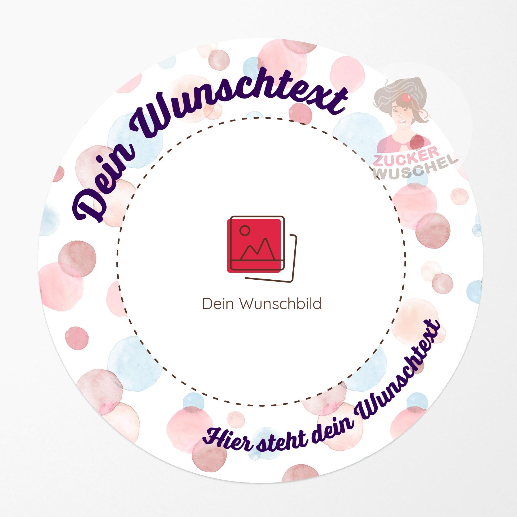 Tortenaufleger Foto Text Watercolor kalligraphisch