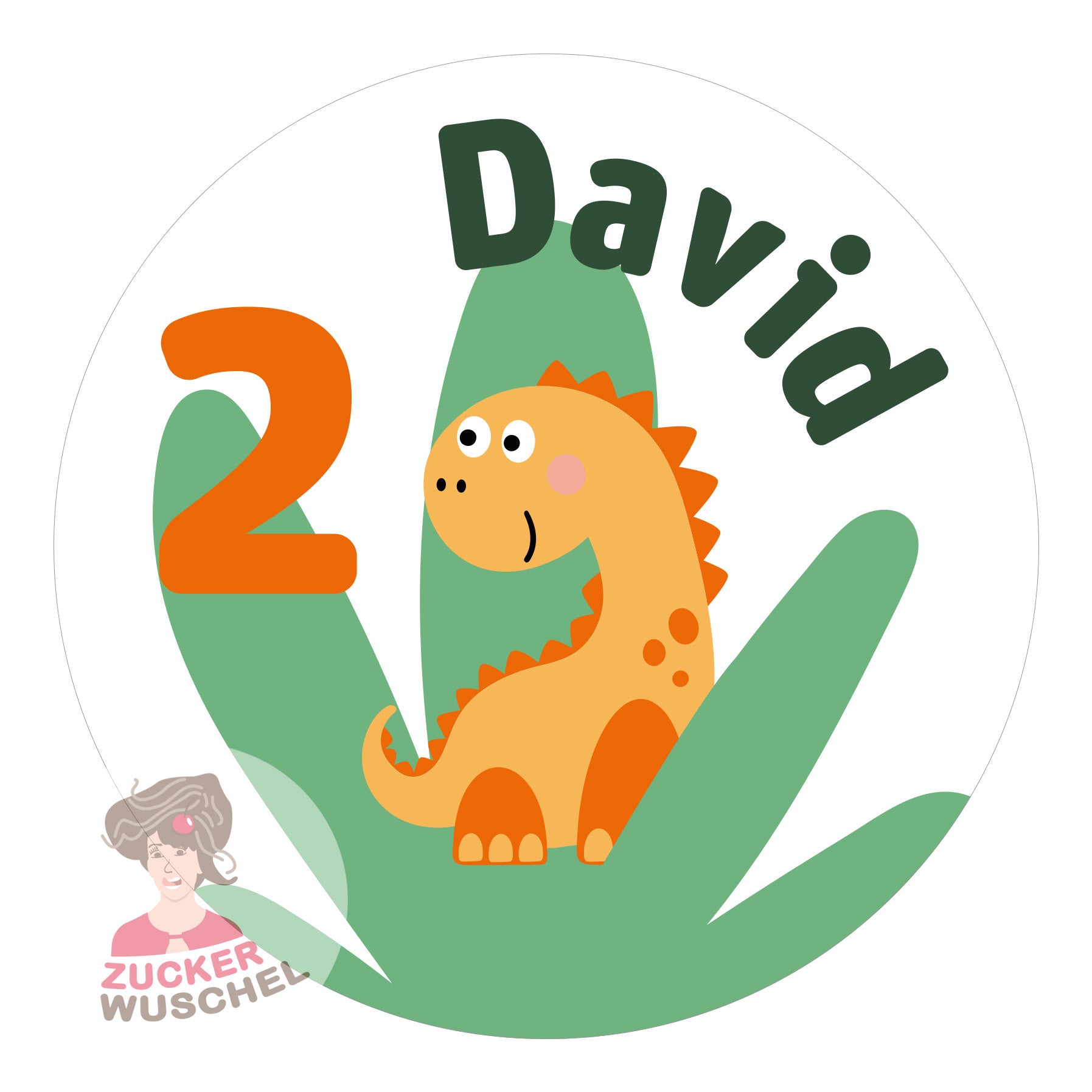 Tortenaufleger Geburtstag Dino beschriftet