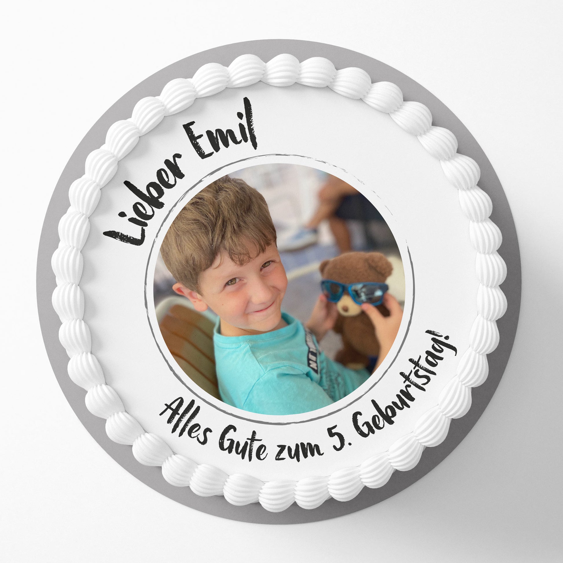 Tortenaufleger mit Wunschfoto und Wunschtext Shabby Style