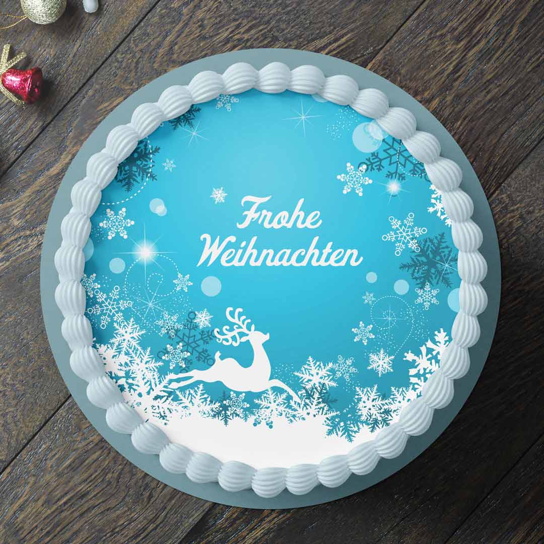 Tortenaufleger Weihnachten Eiskristalle