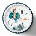 Tortenbild Drache Burg Kindergeburtstag